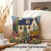 Наволочка с ретро-цветной печатью: 2D плоская печать, не настоящая вышивка, ночной диван, подушка для ночного дивана
