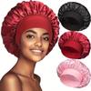 New Satin Wide Brim Nightcap Silky Bonnet Hair Wrap for Sleeping Sleep Cap With Elastic Soft Band Styling Cap Hair Wrapping Tool