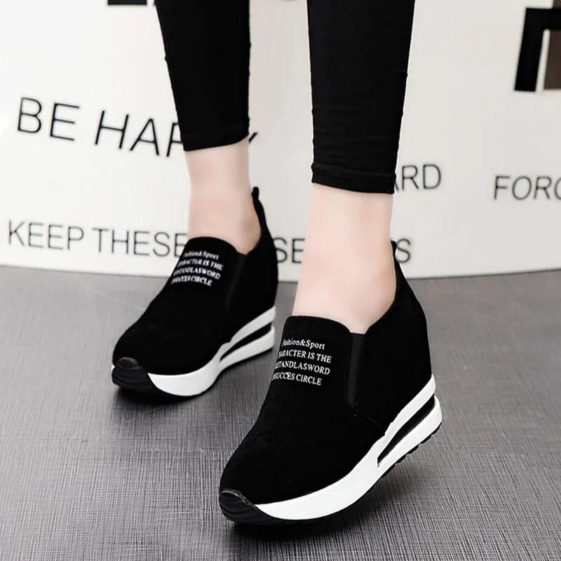 Fashion Platform Shoes for Women Casual Hidden Slope Heel Sneakers Women's Vulcanized Shoes Breathable Wedge Increase Shoes Women Tenis