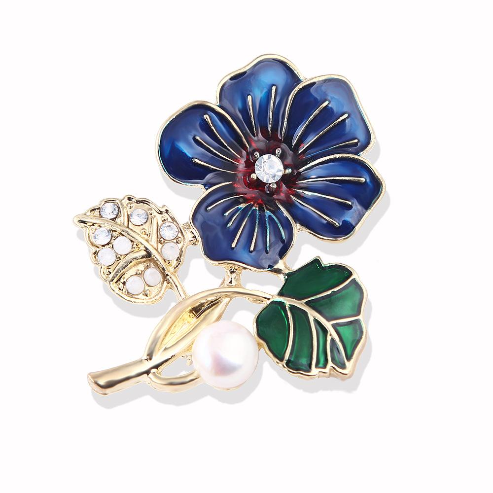 Blue Coat Jumper Pin Corsage Accessories Trumpet Flowers Temperament Flowers Brooch Men and Women Small Lapel Pins Perfect Gift for Couples