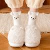 Женские зимние теплые пушистые носки, домашние носки для сна, модные толстые флисовые нечеткие носки с животными в стиле каваи