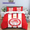 Olympiacos F.C.2 Pattern Bedding Quilt Set  Home Decoration  Gift (1 * duvet cover + 2 * pillowcase  without core)