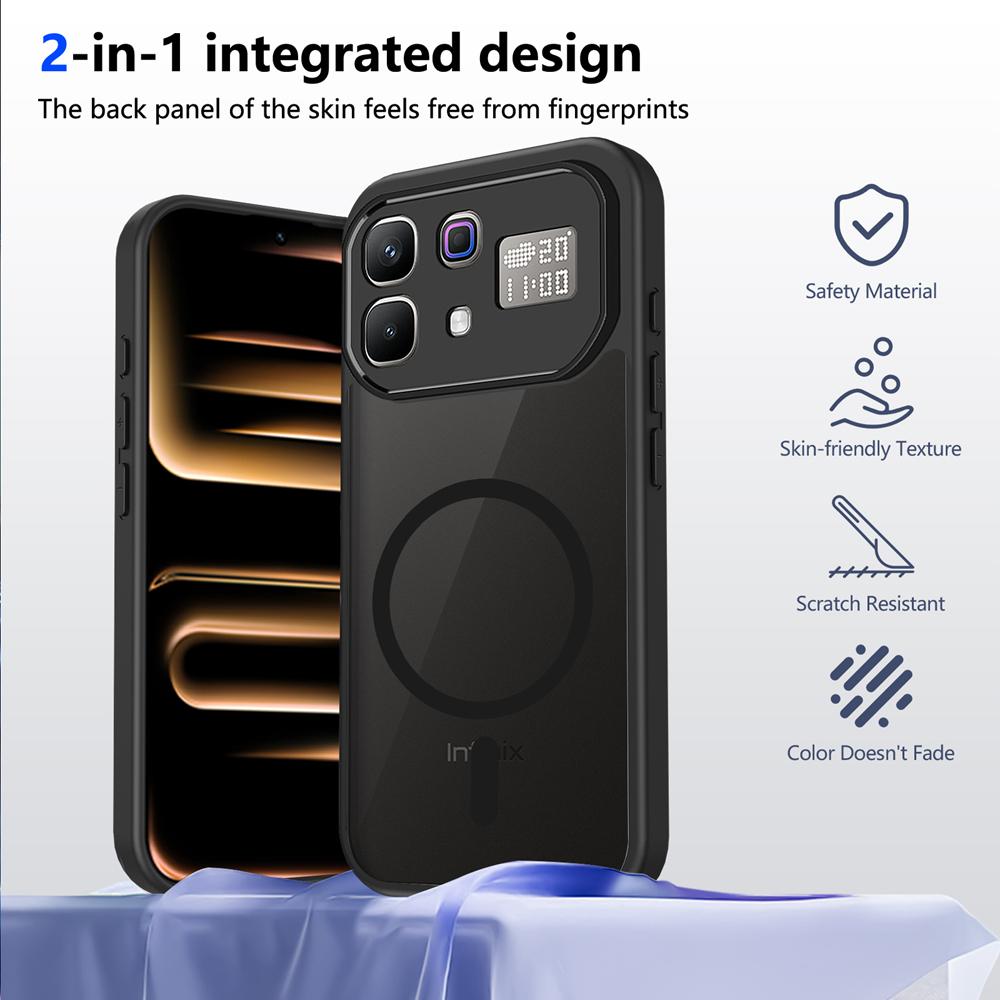 KEYSION Магнитный чехол для телефона для Infinix Note 60 Pro 5G Силикон+ПК Матовый Полупрозрачный Ударопрочный чехол для Infinix Note 60 5G