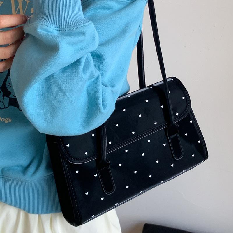 Летняя портативная сумка-тоут в горошек, женская новая модная и повседневная нишевая сумка под мышкой, вместительная сумка через плечо