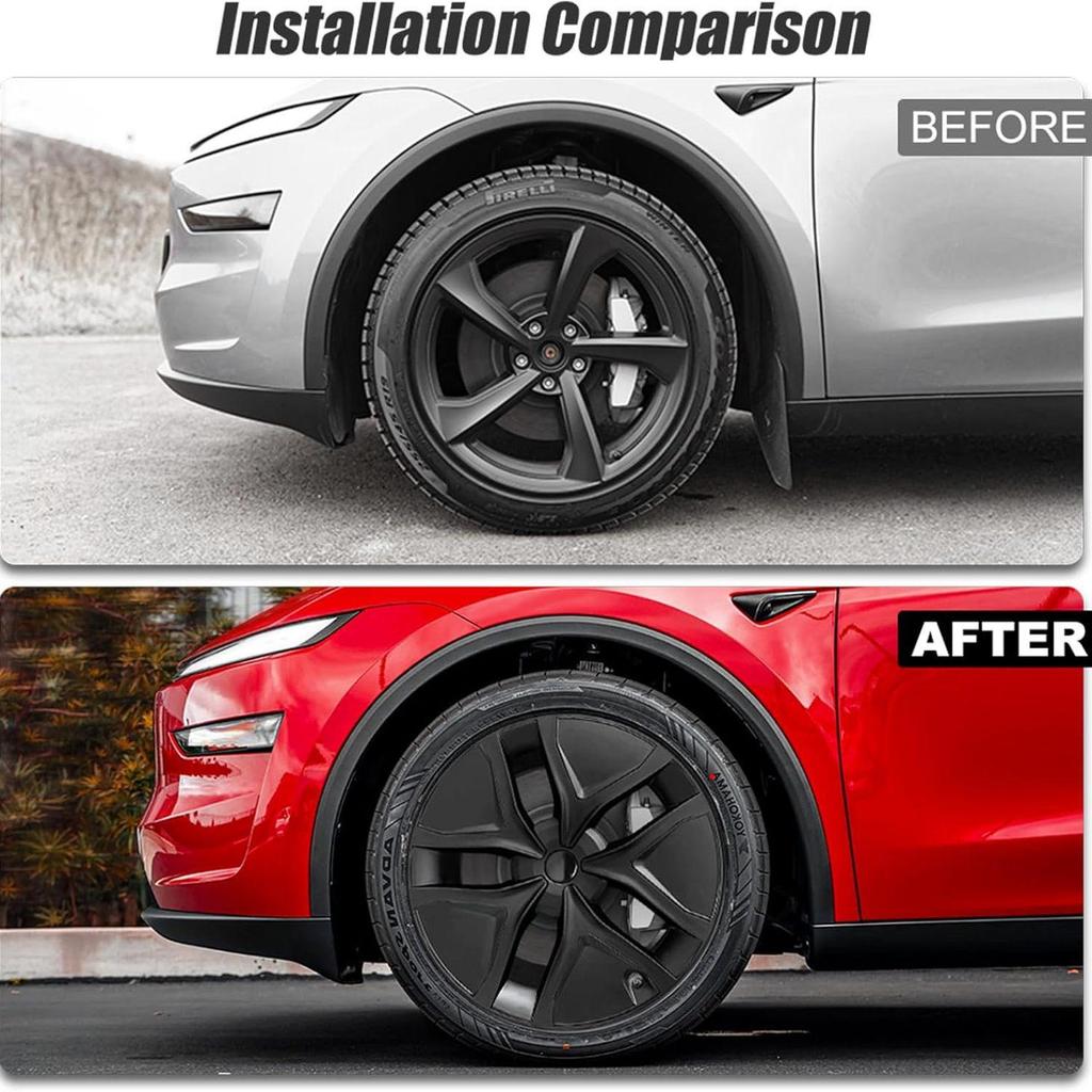 Колпаки на диски 19" матово-черные для Tesla Model Y 2025-2026 (Набор из 4)