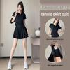 Женский летний комплект спортивной одежды для бадминтона и тенниса с плиссированной юбкой, быстросохнущий