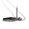Vintage Men Human Skeleton Steampunk Coffin Chain Pendant Necklace Cross