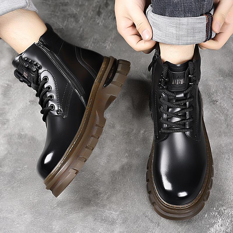Высококачественная мужская уличная повседневная обувь на толстой подошве с высоким верхом, модная шнуровка, мужские осенне-зимние ботинки в стиле ретро рабочей одежды