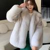 Женская шуба из лисы средней длины, зимняя новая утолщенная шуба из легкой шерсти