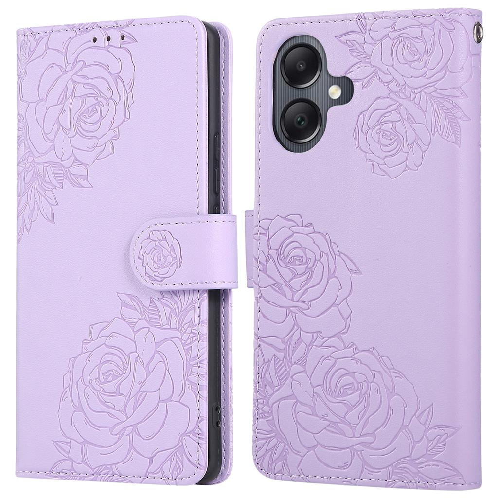 Чехол для Samsung Galaxy A05 4G с кошельком из искусственной кожи с рисунком розы и 3 слотами для карт