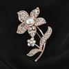Brooch High-End Niche Silk Scarf Buckle Alloy Diamond Coat Pearl Corsage Pin Accessories