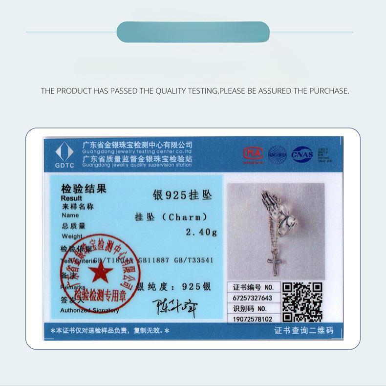 Chain Cross Diy Beaded Accessories Thanksgiving Gift S925 Sterling Silver String Decoration