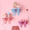 Bows Decoration Shelves Wooden Wall-mounted Storage Rack Baby Children Room Decorations Organizer Holder Wall Shelf Decor Frame