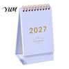 Stationery for Daily Tasks 2027 Desk Calendar, Standing Flip Desktop Minimalist Gold Foil Cover Professional Appointment Calendar Monthly Planner,