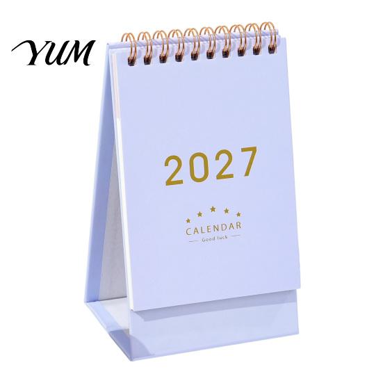 Stationery for Daily Tasks 2027 Desk Calendar, Standing Flip Desktop Minimalist Gold Foil Cover Professional Appointment Calendar Monthly Planner,