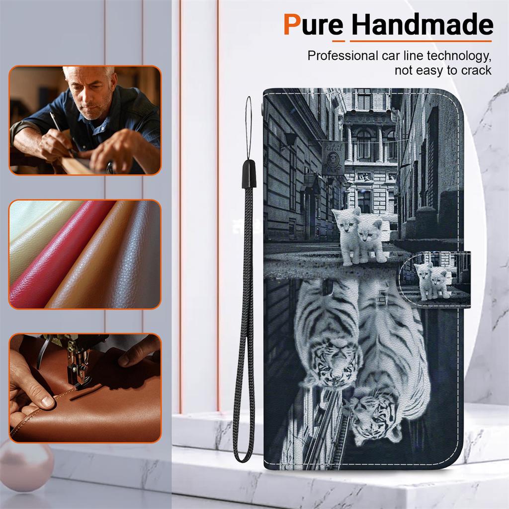 Кошелек-книжка с рисунком котенка и тигра, чехол из искусственной кожи с iPhone Samsung Umidigi Infinix TECNO... Подходит для более чем 900 моделей телефонов