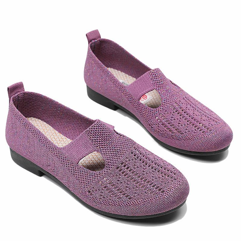 Spring Shoes for Women Mesh Light Breathable Slip On Running Shoes New Solid Color Versatile Casual Shoes Zapatillas De Deporte