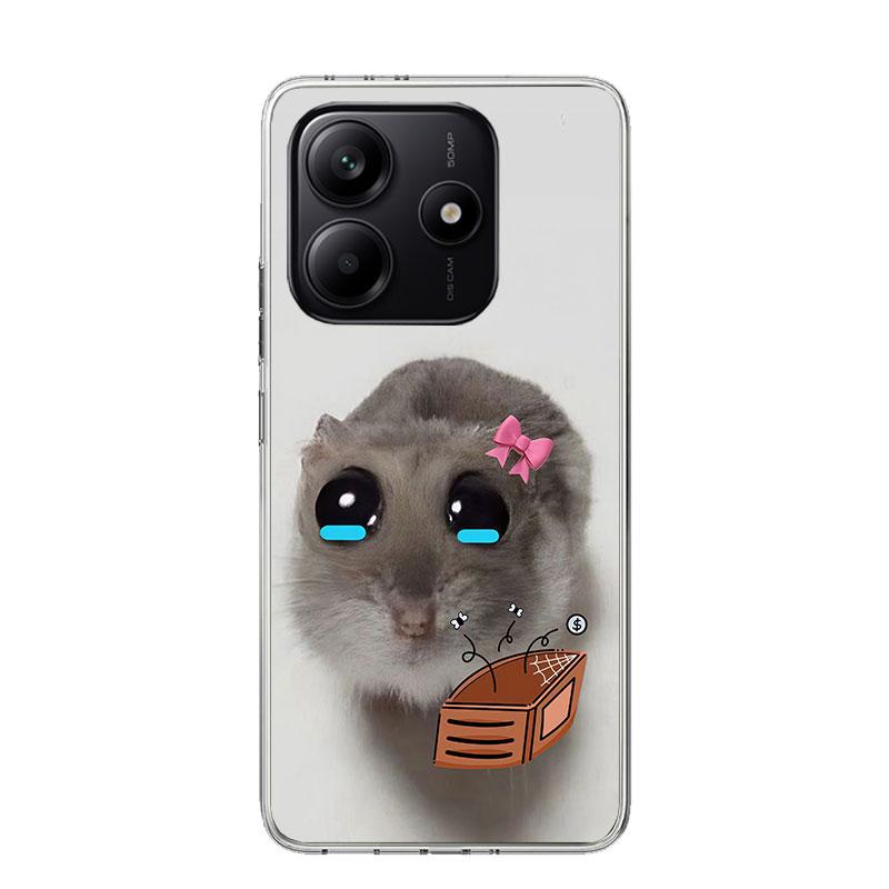 Смешной Грустный Хомяк Мем Чехол Для Телефона Для Xiaomi Redmi Note 15 14 13 12S 12 Pro Plus 11S 11E 11 11T 10S 10 Арт Мягкий Узор Чехол Re