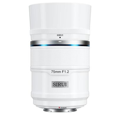 Sirui Снайперский 75мм автофокусный телеобъектив для объектива, F1.2 APS-C X-T4, X-T5, X-H1, X-H2/H2S, X-T3, X-T30, X-S10 (X-Mount, Белый)