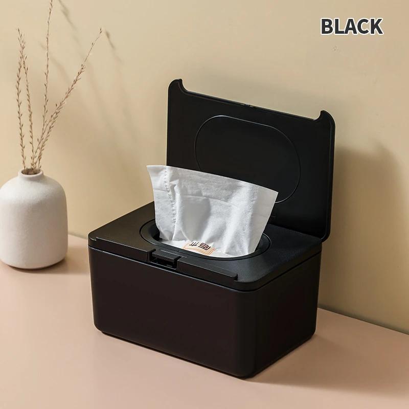 Dustproof Wet Tissue Box with Lid Baby Nappy Storage Holder for Home Car Office Paper Tissue Organizer