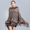 Fur Collar Pullover Cape Shawl Women'S Knitted Fur Coat 601 #