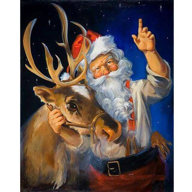 DIY 5D алмазная живопись полная круглая дрель мультфильм Санта-Клаус Алмазная вышивка мозаика смола рождественские украшения для дома