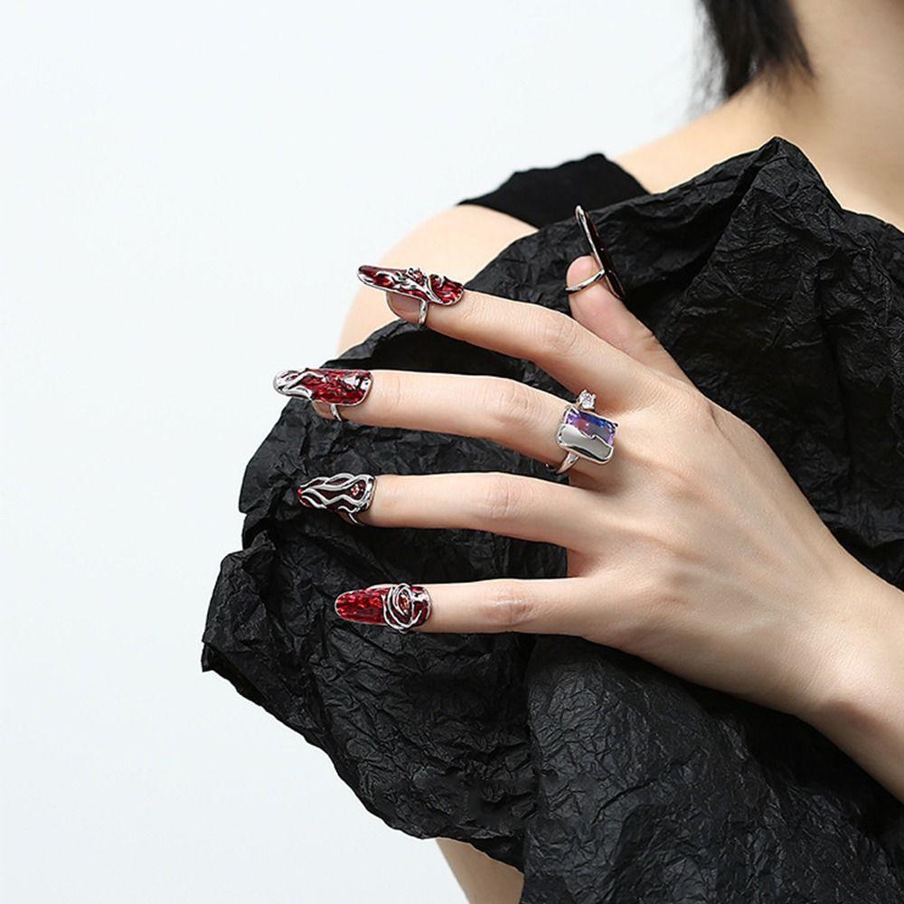 Корейский стиль ювелирных изделий Finger Cot цинковый сплав цинковый сплав кольцо фея кольцо для ногтей женские ювелирные изделия аксессуары кольцо для дизайна ногтей