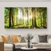 Landscape Green Yellow Forest Tree Canvas Painting Sunlight Posters and Prints Wall Pictures Living Room Home Decor No Frame