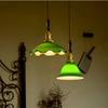 American Retro Green Glass Lustre Pendant Light Creative Nostalgic Industrial For Restaurant Coffee Shop LED Edison Hanging Lamp