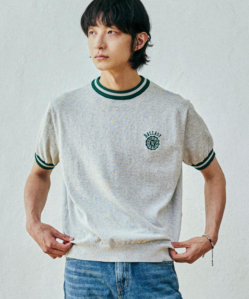 KND Ballast Athletic Ringer Tee Knit Melange Gray
