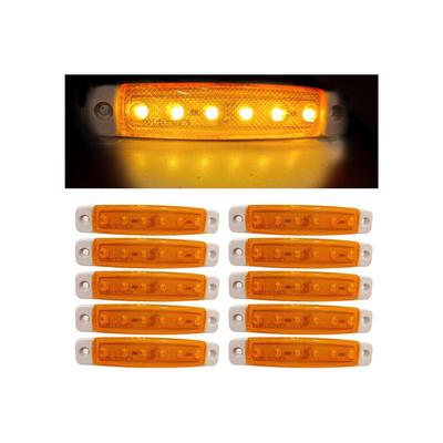 10 шт. Янтарный 6 LED Янтарный Боковой Габаритный Огонь Индикатор для Грузовика Прицепа Автодома Кабины Лодки Автобуса Грузовика