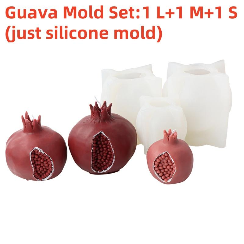 3D Большая Красная Форма для Свечи Гранат Силиконовая Ананас Ananas Мыло Воск Изготовление Эмуляционная Гуава Фрукт Манго Эпоксидная Смола Домашний Декор