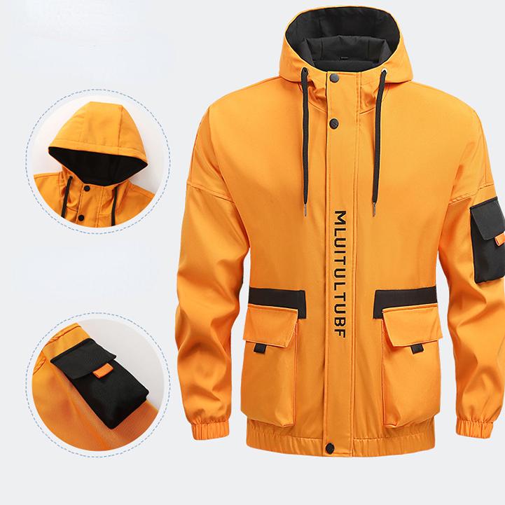 Hooded Jacket for Men Jacket Men's Windbreakers Zipper Coats Spring Autumn Slim Cargo Jackets Male Casual Sportswear