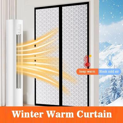 Магнитная Зимняя Толстая Дверная Штора - Легко Устанавливается - Без Сверления - Защищает от Холода и Сохраняет Тепло - Ветрозащитная Разделительная Штора