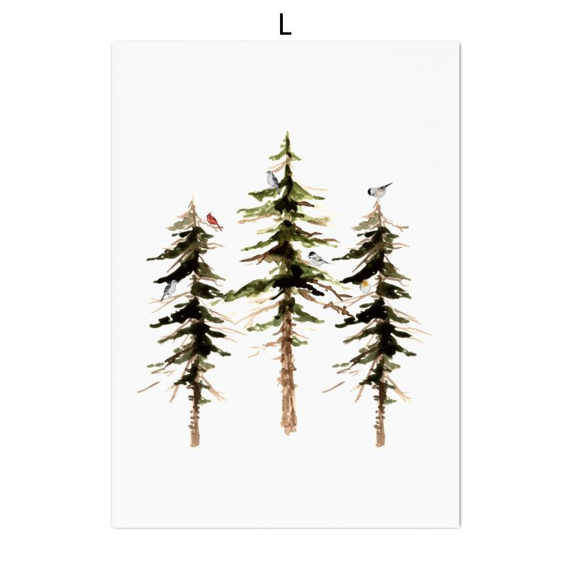 Рождественские праздничные украшения, деревенский дом, лесной олень, лесные постеры и принты, зимняя настенная живопись на холсте, Рождественский декор