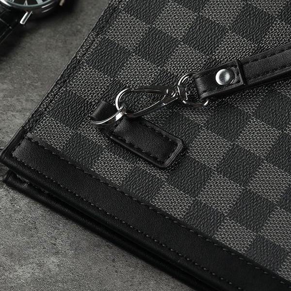 Мужской деловой клатч и косметичка с клетчатым принтом 2025