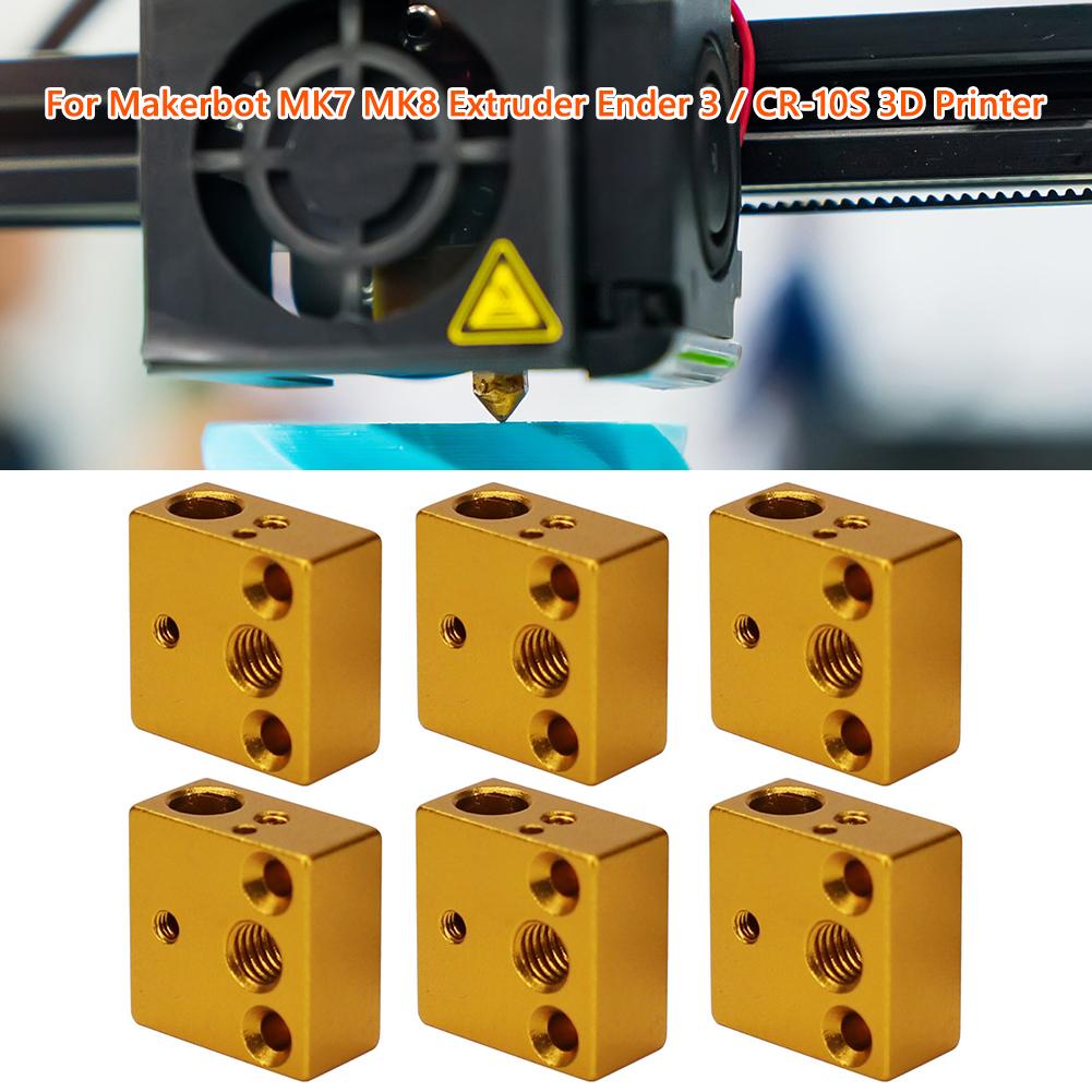 6x Hotend Heater Block for Makerbot MK7 MK8 Extruder Ender 3 / CR-10S 3D Printer