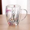 Floral Dry Flowers Cup Simple Heat Resistant Double Wall Glass Cup INS Trends High Borosilicate Glass Tea Coffee Cups