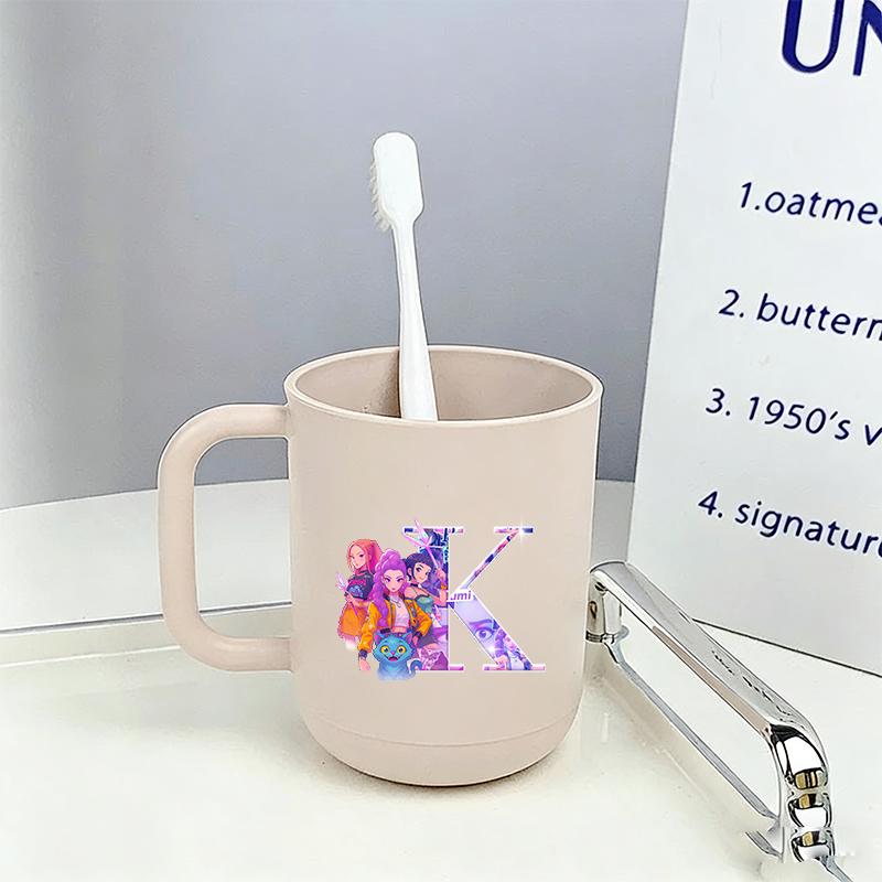 Kpop Demon Hunters Mouthwash Cup Kawaii Portable Toothbrush Cups Home Couple Family Thickened Juice Water Mug Birthday Gift