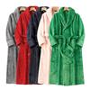 Lounge Robes Simple Thickening and Lengthening Paragraph Shu Cotton Flannel Couple Robe Increased Size Comfortable and Elegant Plush Bathrobe