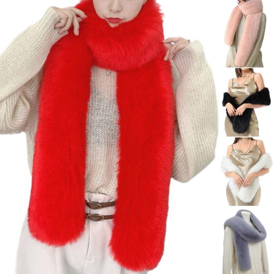 Women Scarf Thick Warm Comfortable Plush Shawl Versatile Bright Color Winter Shawl Scarf Versatile Cozy Shawl
