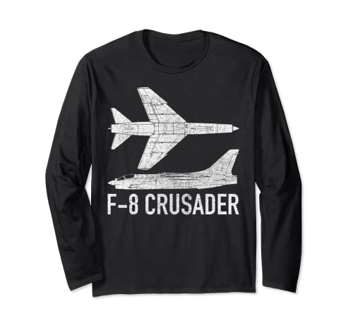 F8 Crusader Реактивный истребитель Вьетнам Истребитель Подарок Футболка с длинным рукавом