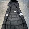 Высокая версия год в беге M family принцесса осень и зима утолщенная талия до колена узкий и тонкий супер длинный пуховик черный