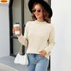Women's Solid Color Half Turtleneck Sweater New Loose Knit Sweater Top