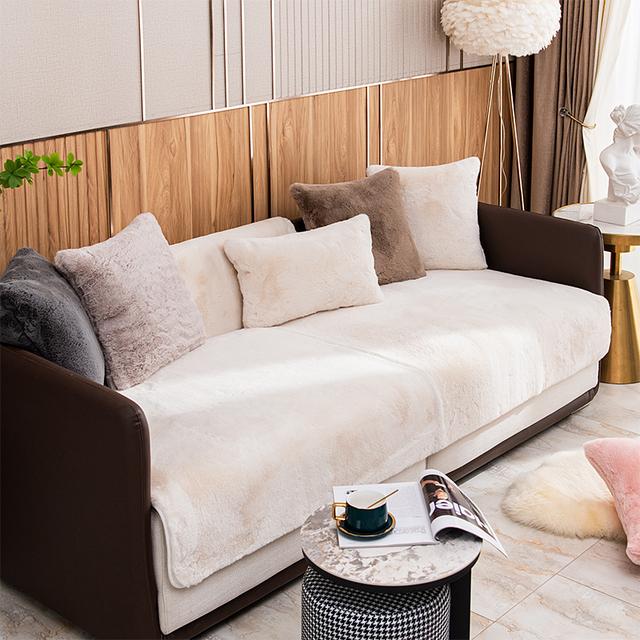 Зимняя толстая бархатная подушка для дивана с кроликом, супер мягкий шезлонг, чехол для дивана, полотенце, нескользящие чехлы для дивана, домашний декор