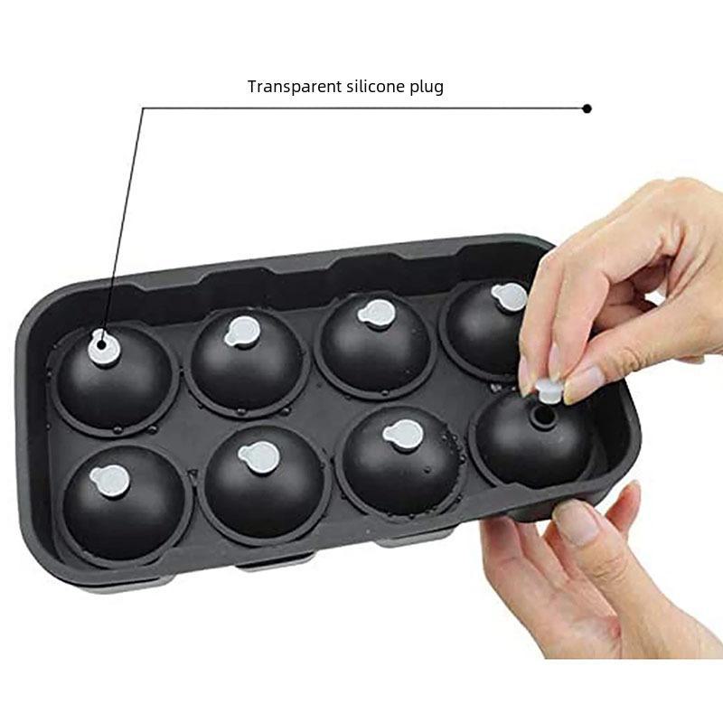 Набор из 6 круглых силиконовых форм для льда с 4-отверстиями для шариков льда и контейнером для льда