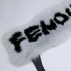 Fendi [Отличное состояние/Одобрено внутри страны] FNL121 1UY F07SQ Мех лисы/Шелковый кожаный ремень Типпет Шарф HERON+BLACK Б/У