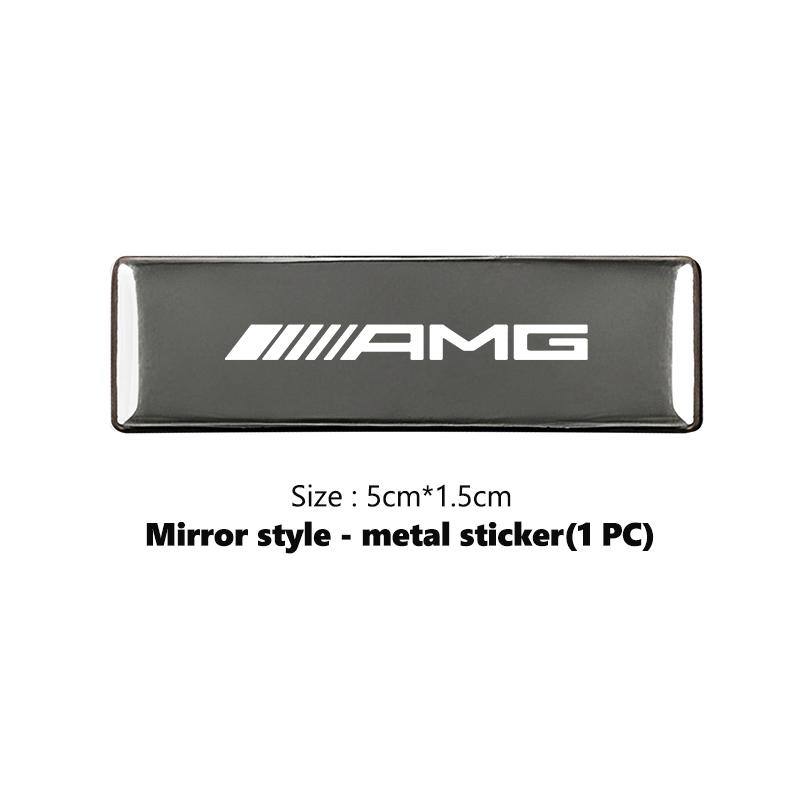 For AMG Aluminum Alloy Car Logo Stickers Auto Body Door Decorative Decals Accessories Mercedes Benz GLC GLE GLK W190 W201 C180 gy9