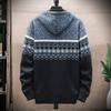 Men's Fall And Winter Casual Sweater Jacket Warm Knit Sweater Hooded Hoodie