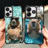 Animal Capybara Cute Plating Phone Case For Xiaomi Redmi Note 14 15 Pro Plus 13 12 11 11S 11T 10 9S 9 5G Anti-Fall Airabag Cover